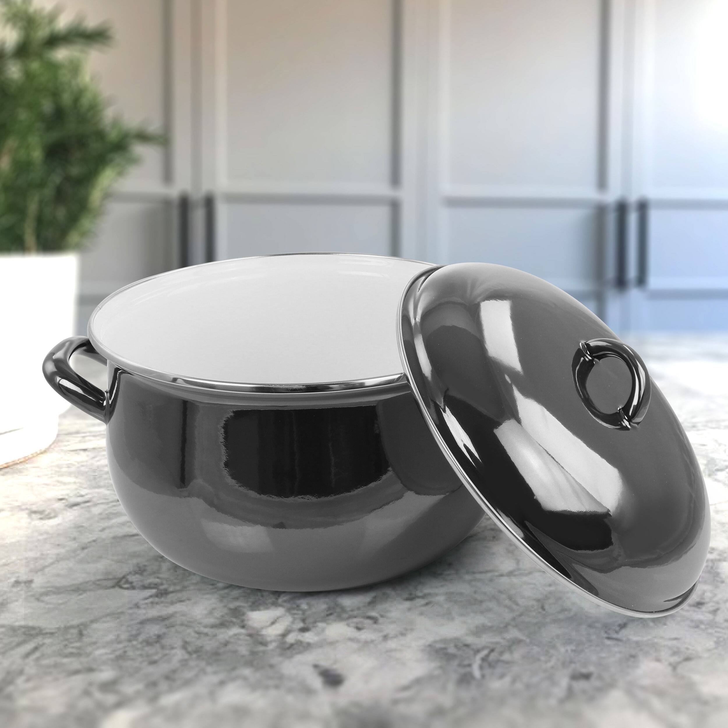 Alt View 6. Gibson - Gibson 6.5 Quart Steel Casserole with Lid - Silver.