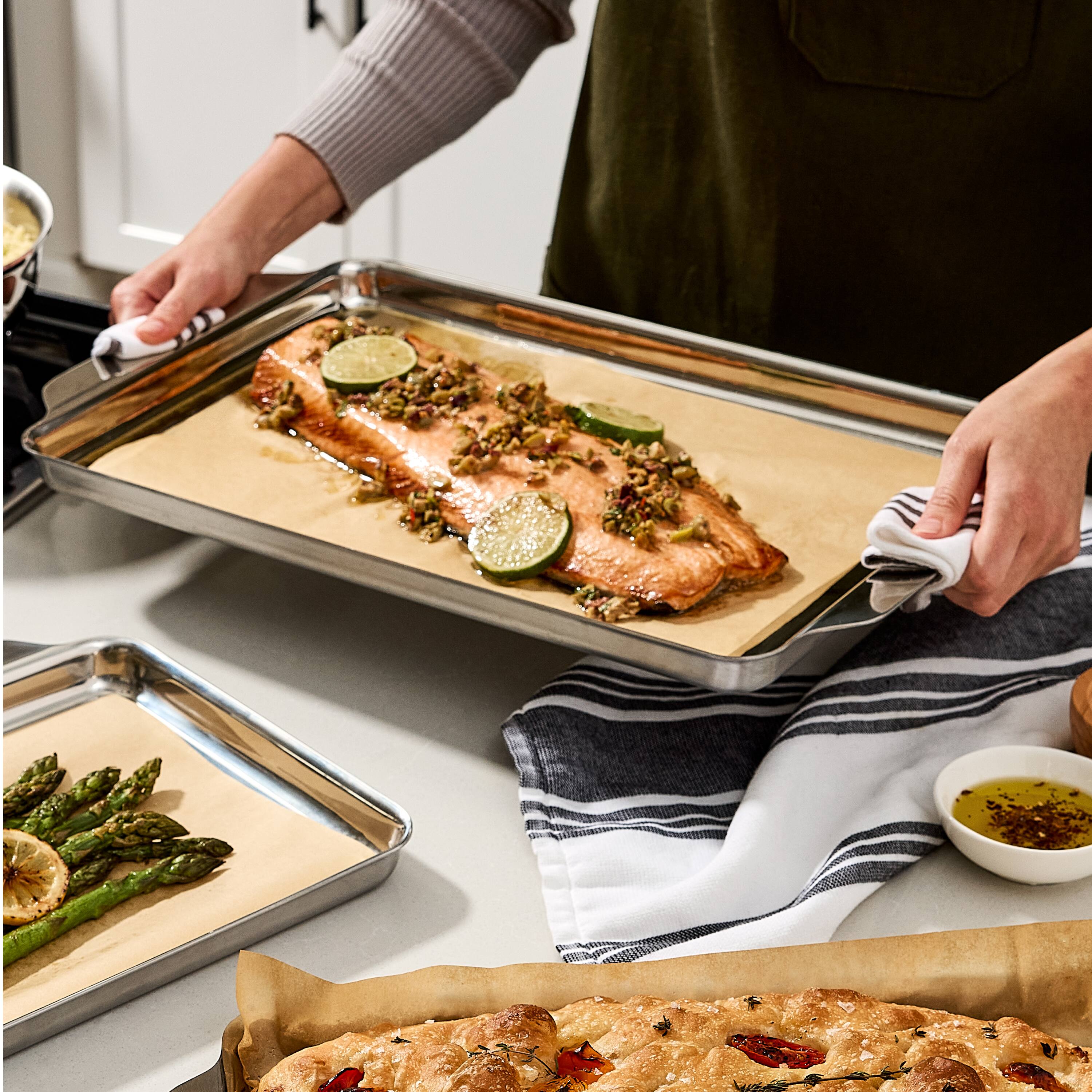 Alt View 6. All Clad - All-Clad 10" x 15" Stainless Steel Jelly Roll Pan Bakeware. Tri-ply. Silver.