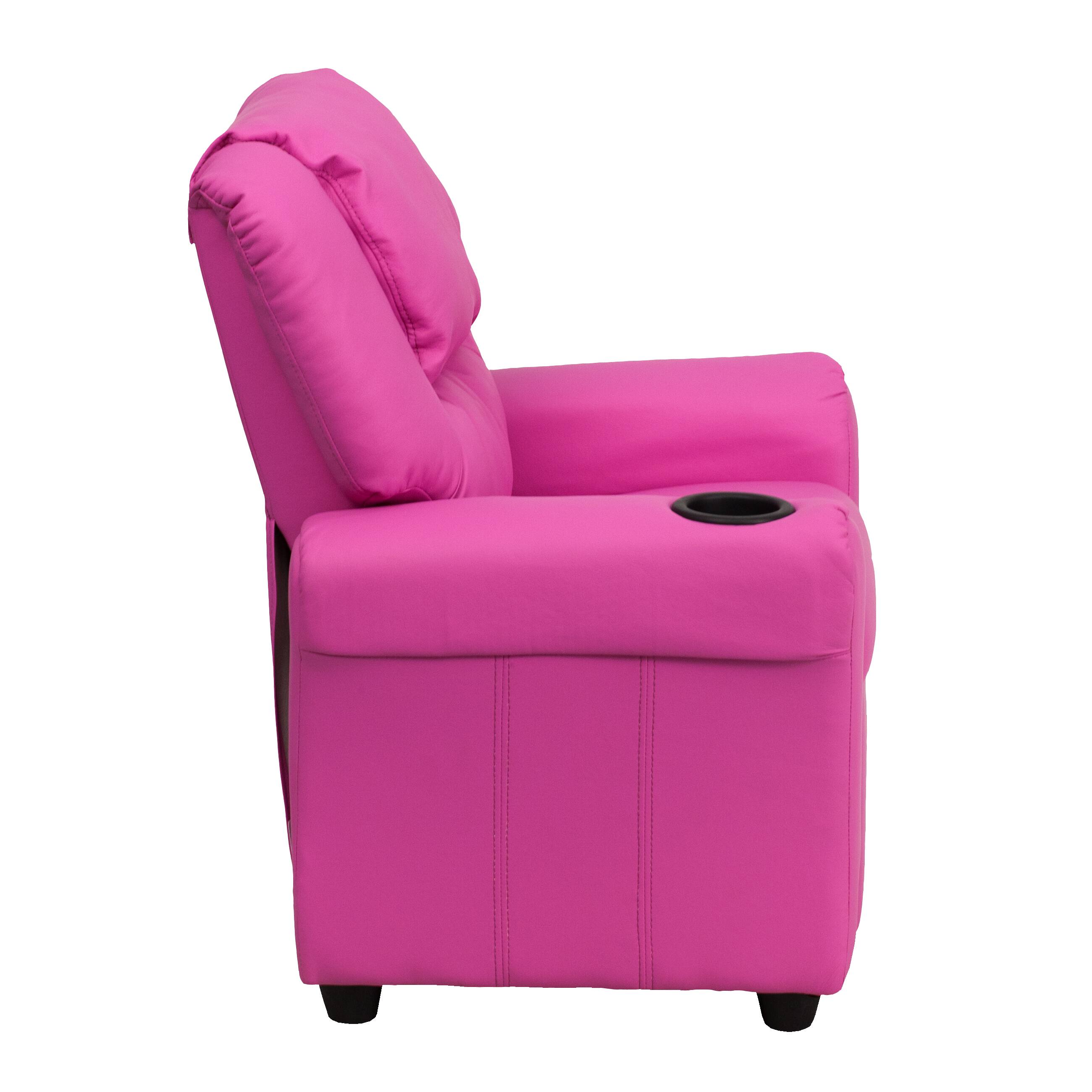 Alt View 15. Alamont Home - Contemporary Kids Recliner with Cup Holder and Headrest - Hot Pink Vinyl.