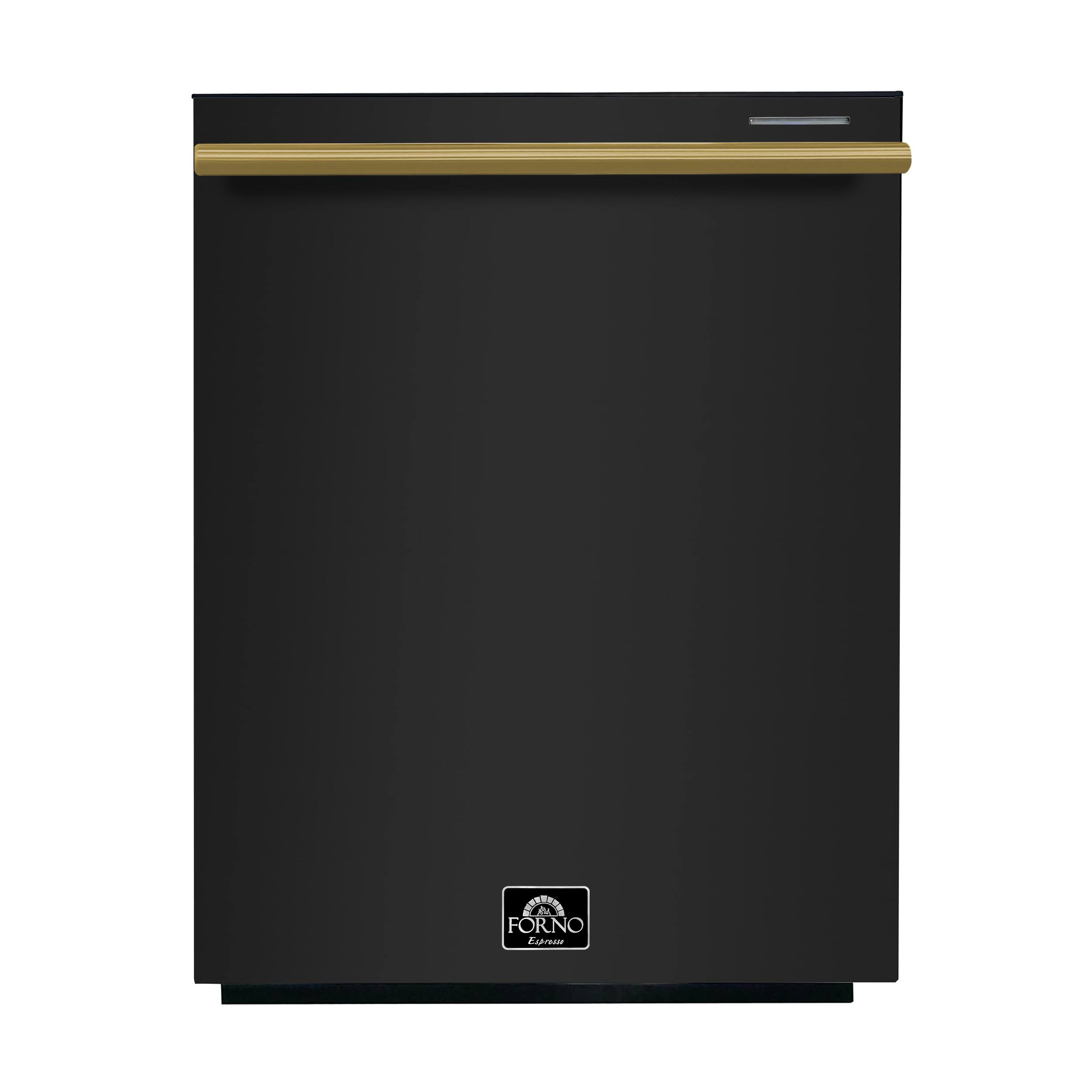 Forno Appliances - Pozzo 24" Top Control Built-In Stainless Steel Tub Dishwasher with 3rd Rack and 49dBA - Black