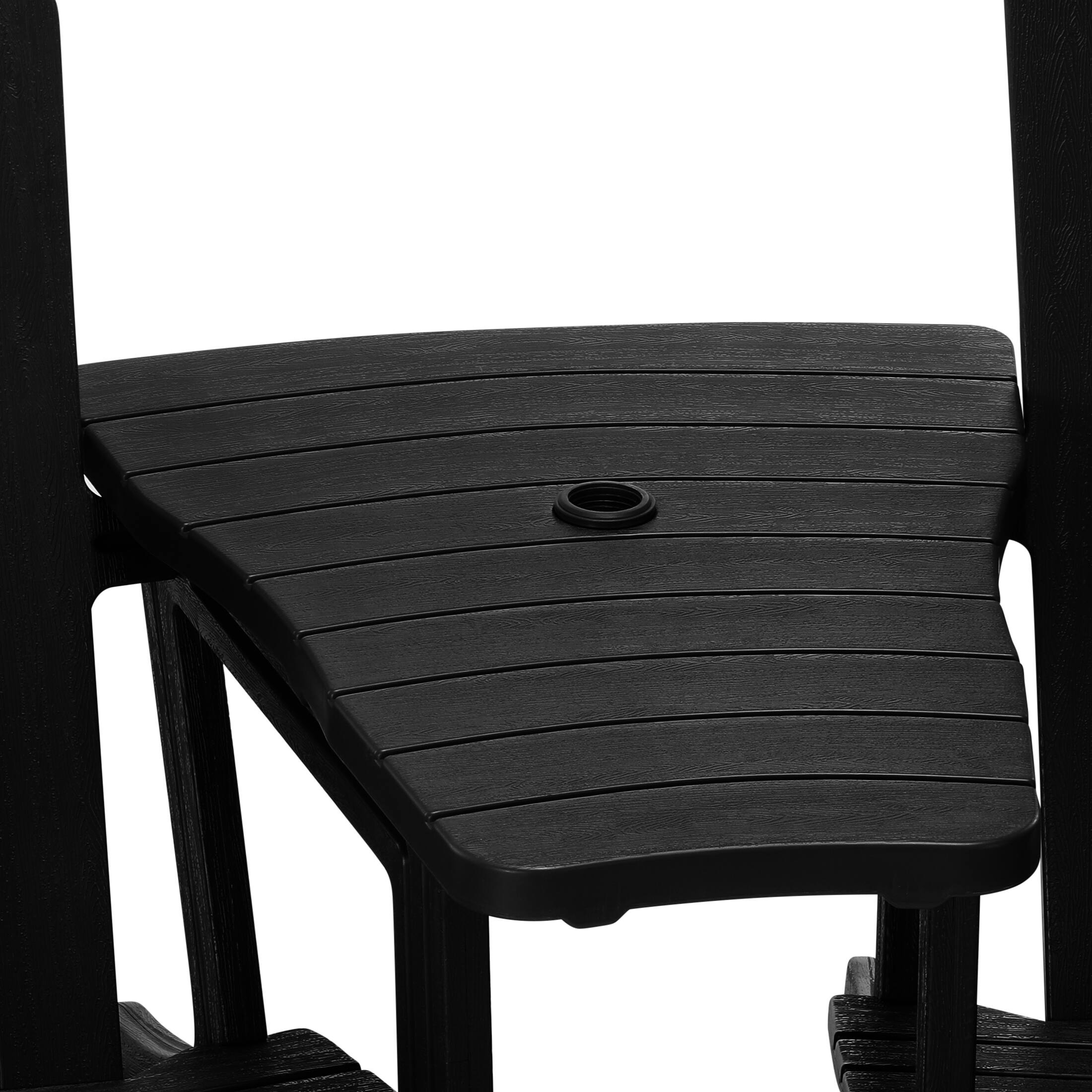 Alt View 4. WestinTrends - WestinTrends Azura Outdoor HDPE Adirondack Chairs With Connecting Table Tray (Set of 2) - Black.