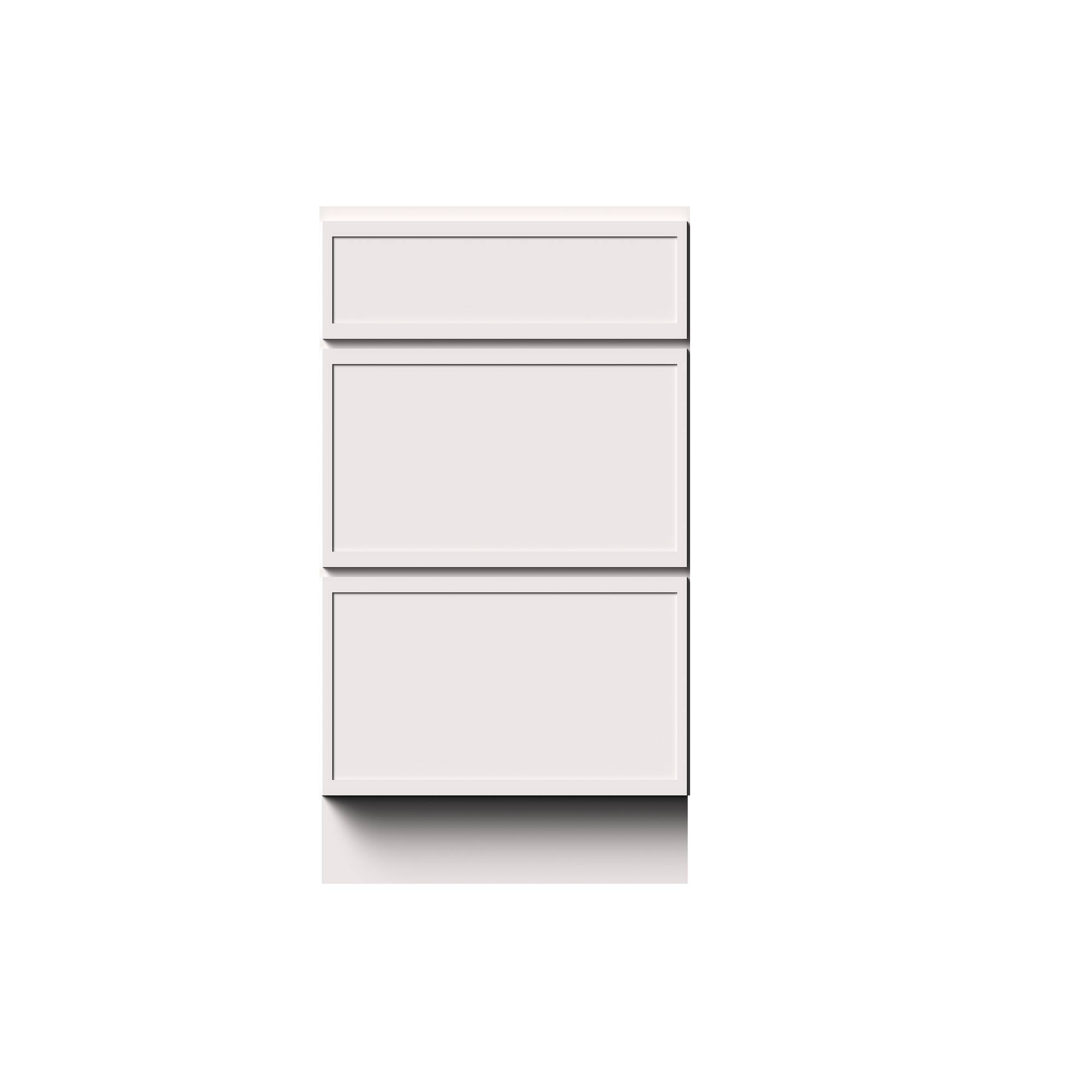 Alt View 1. Boyel Living - 33-in W x 34.5-in H x 24-in D Slim Shaker RTA Kitchen 3-Drawer Base Cabinet with Soft-Close Drawers - Snow White.