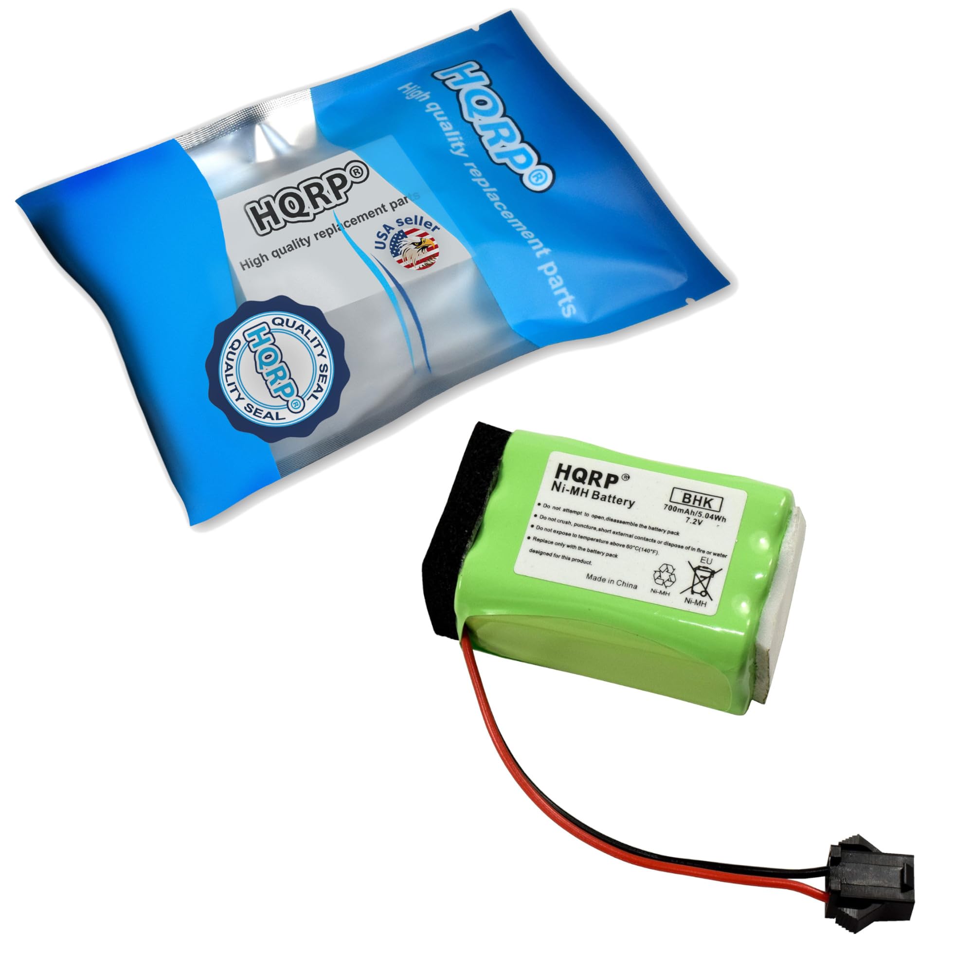 High quality replacement parts  
HQRP  
SEAL  
Ni-MH Battery  
780mAh  
BHK  
Made in China  
HQRP  
High quality replacement parts  
USA seller  
HQRP  
SEAL  
Made in China