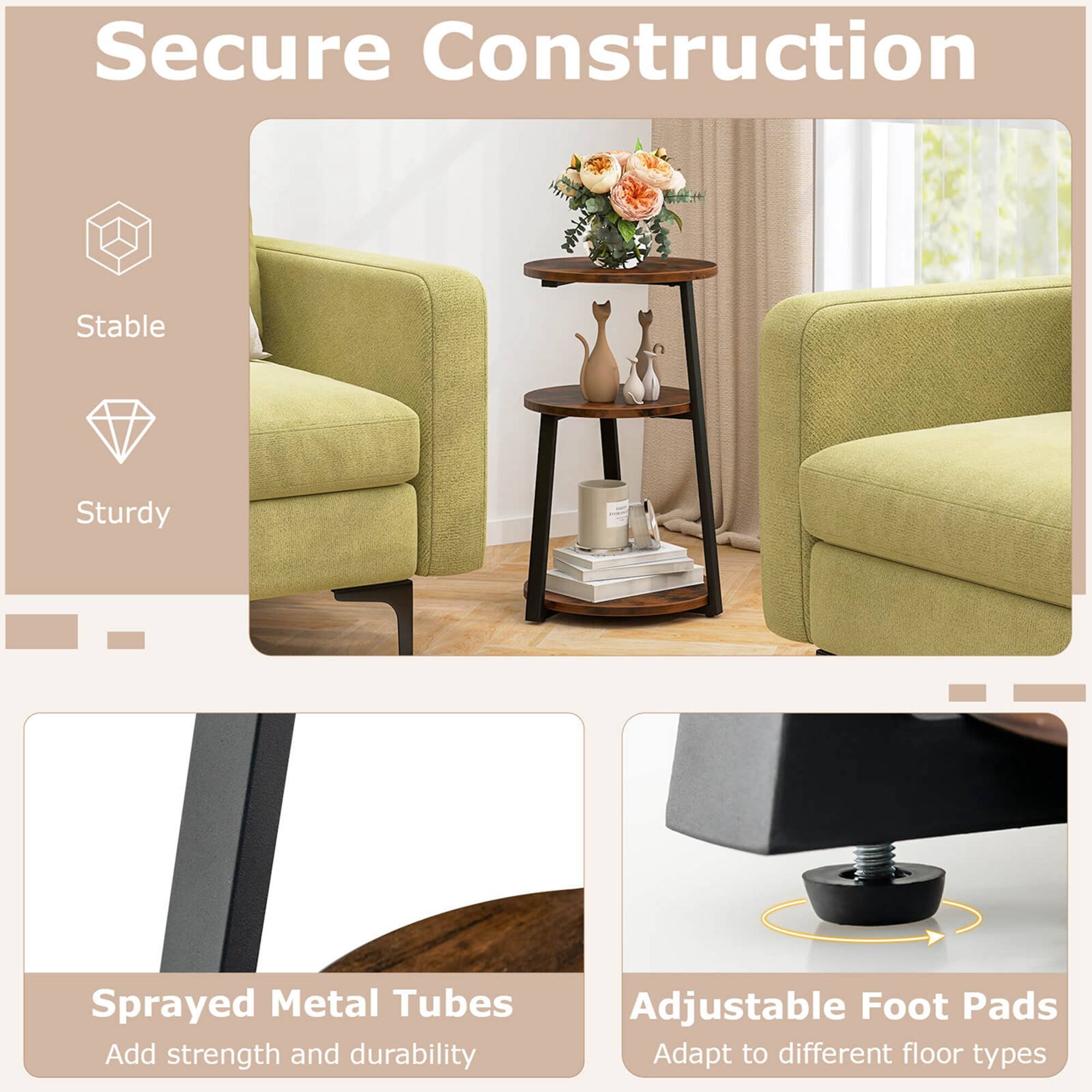 Secure Construction: Sprayed Metal Tubes
Stable: Sturdy
Add strength and durability
Adjustable Foot Pads
Adapt to different floor types