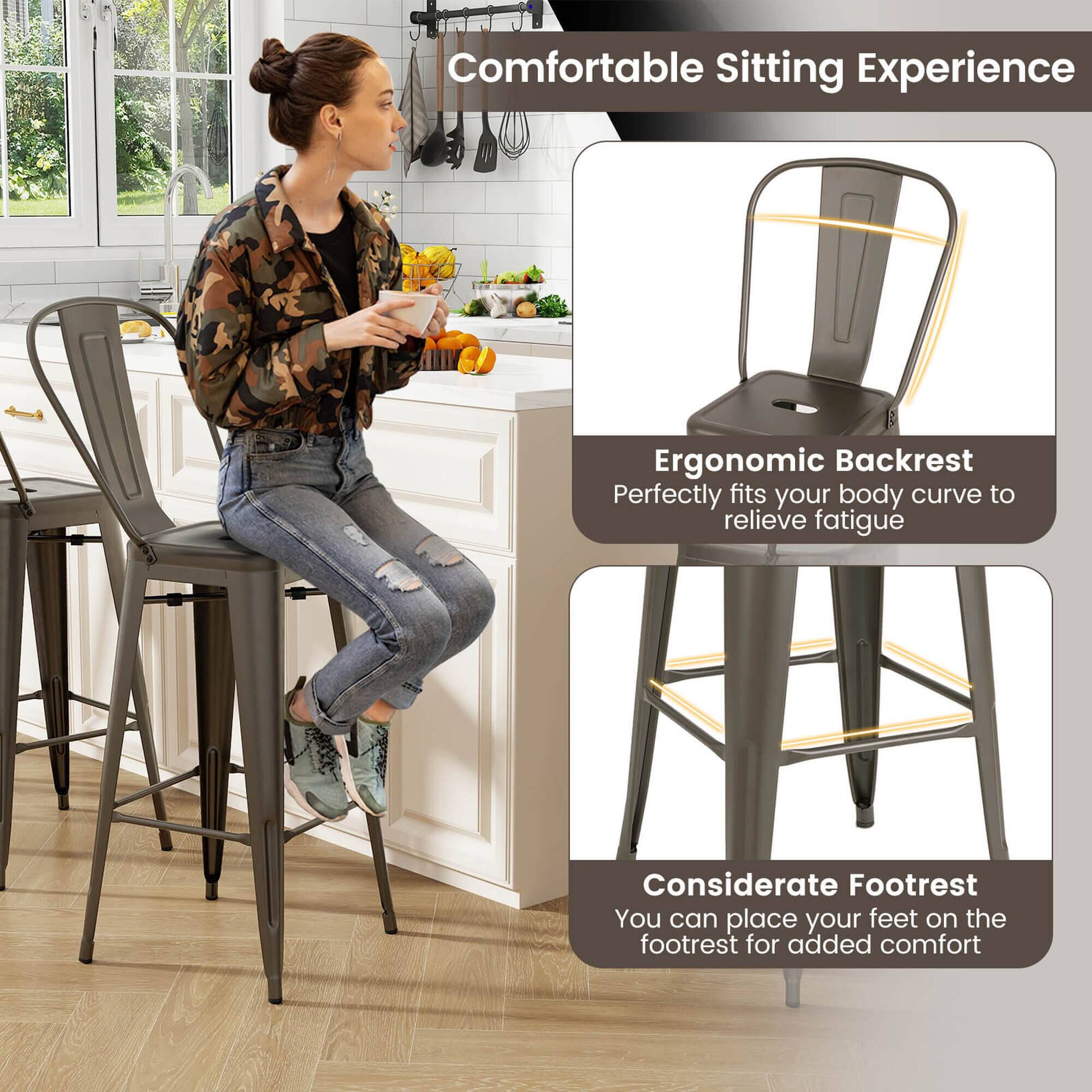 Comfortable Sitting Experience: Ergonomic Backrest Perfectly fits your body curve to relieve fatigue. Considerate Footrest: You can place your feet on the footrest for added comfort.