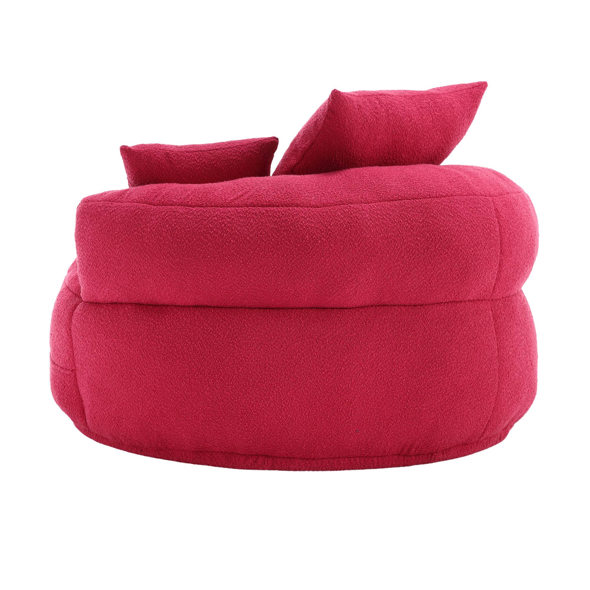 Alt View 1. GOODSILO - Chenille Fluffy Sleeper Chair - Modern Single Sofa for Living Room, Bedroom, Lounge & Projection Room - No Assembly - Rose Red.