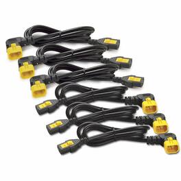 APC - NetShelter Power Cord Kit (6 ea), Locking, C13 TO C14 (90 Degree), 0.6m, North America - 1 Each - Black
