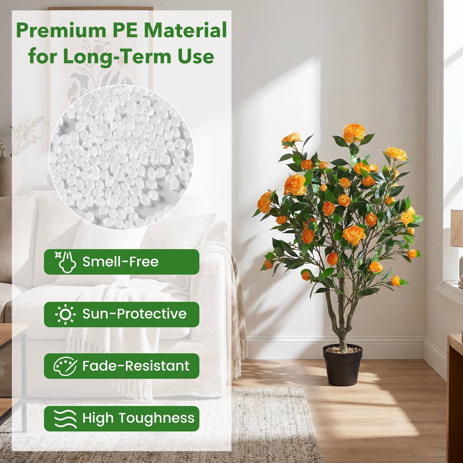 Premium PE Material for Long-Term Use

- Smell-Free
- Sun-Protective
- Fade-Resistant
- High Toughness