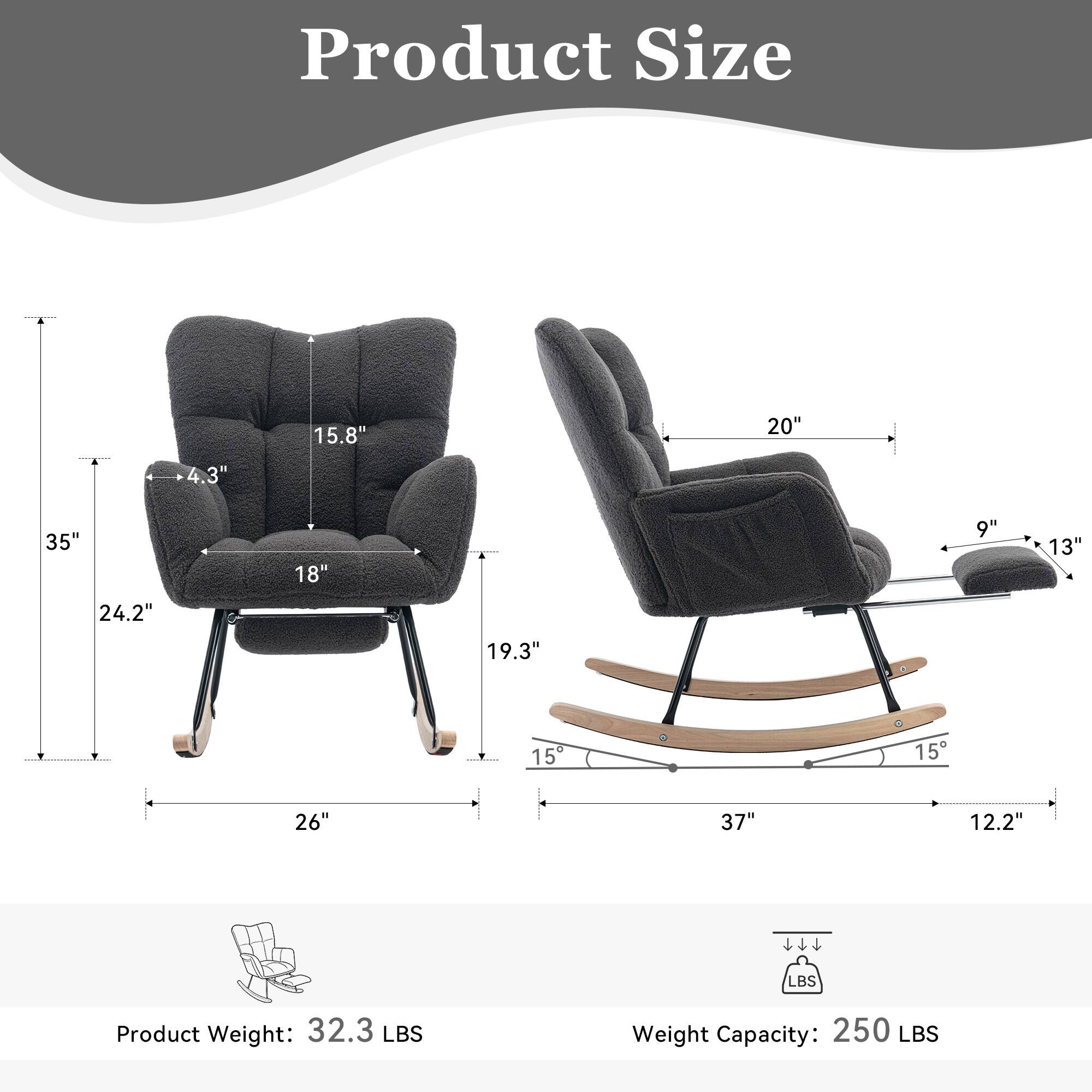 Product Size:  
- 15.8"  
- 20"  
- 4.3"  
- 35"  
- 18"  
- 9"  
- 13"  
- 24.2"  
- 19.3"  
- 15"  
- 26"  
- 37"  
- 12.2"  

Product Weight: 32.3 LBS  
Weight Capacity: 250 LBS