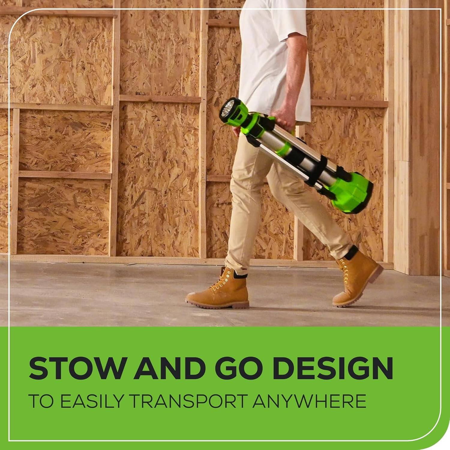 STOW AND GO DESIGN  
TO EASILY TRANSPORT ANYWHERE