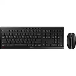 CHERRY - STREAM DESKTOP Wireless Keyboard and Mouse - Full Size,Black ,Quiet,Wireless Optical 6 Button Mouse,Adjustable to - Unknown