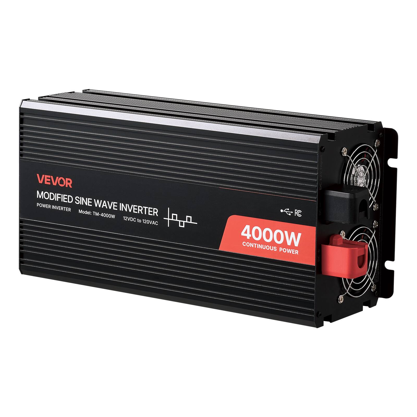 VEVOR MODIFIED SINE WAVE POWER INVERTER  
Model: TM-4000W  
12VDC to 120VAC  
FC  
4000W CONTINUOUS POWER
