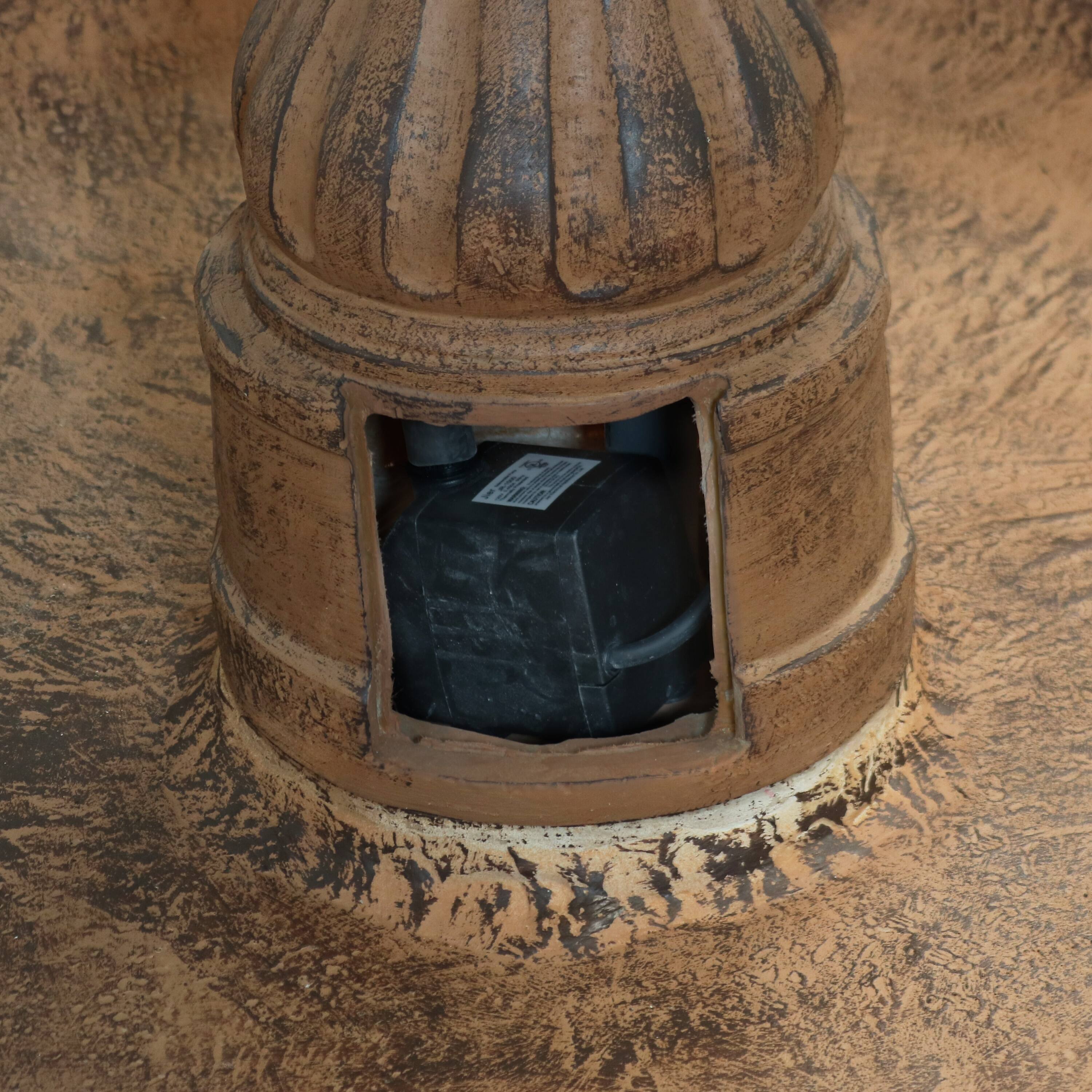 Alt View 7. Sunnydaze - Tiered Ball Resin Outdoor 4-Tier Water Fountain - Brown.