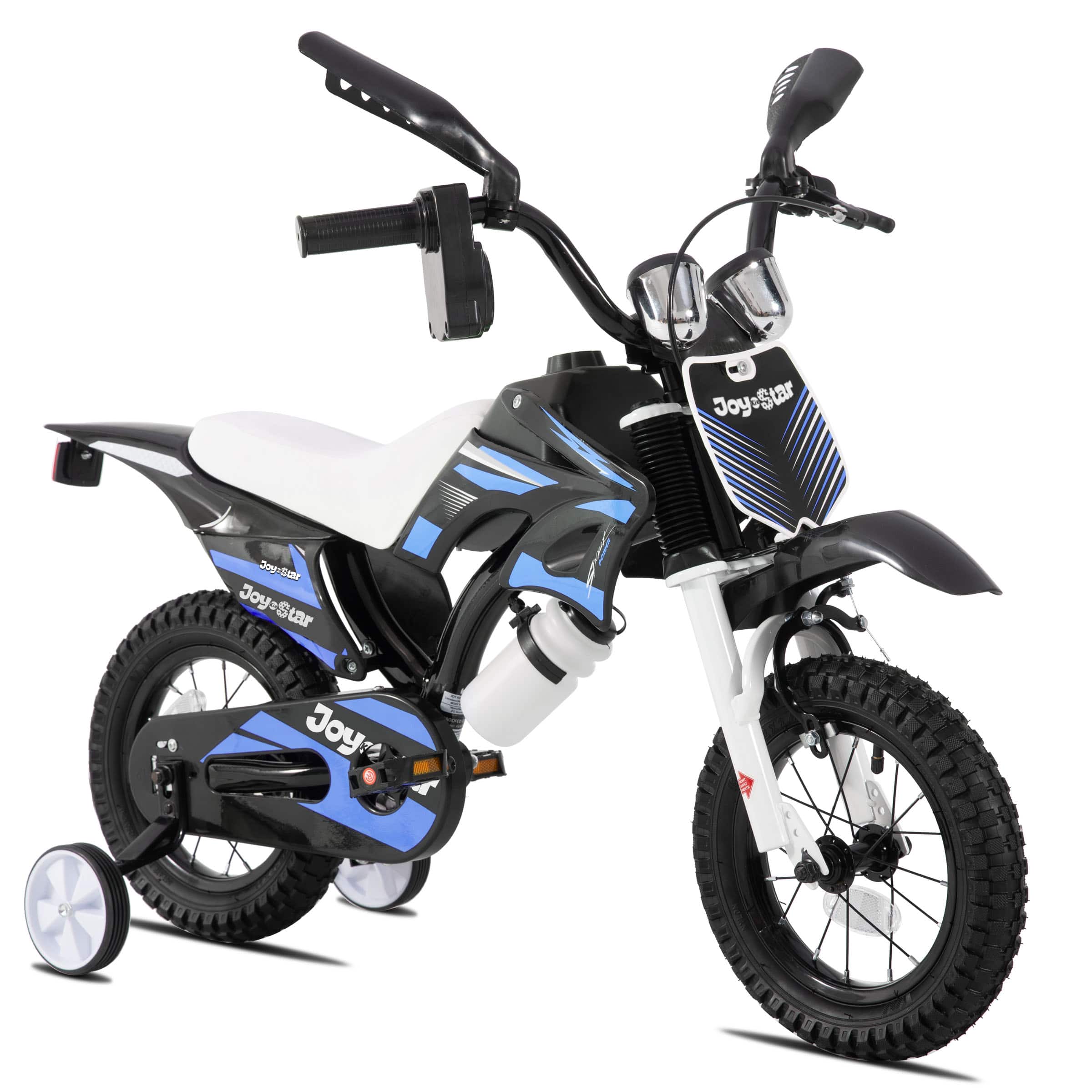 JOYSTAR - Thunderbolt 12" Motocross Style Kids Bike for Ages 2-4 Boys Girls, Children Bicycle with Training Wheels - Blue