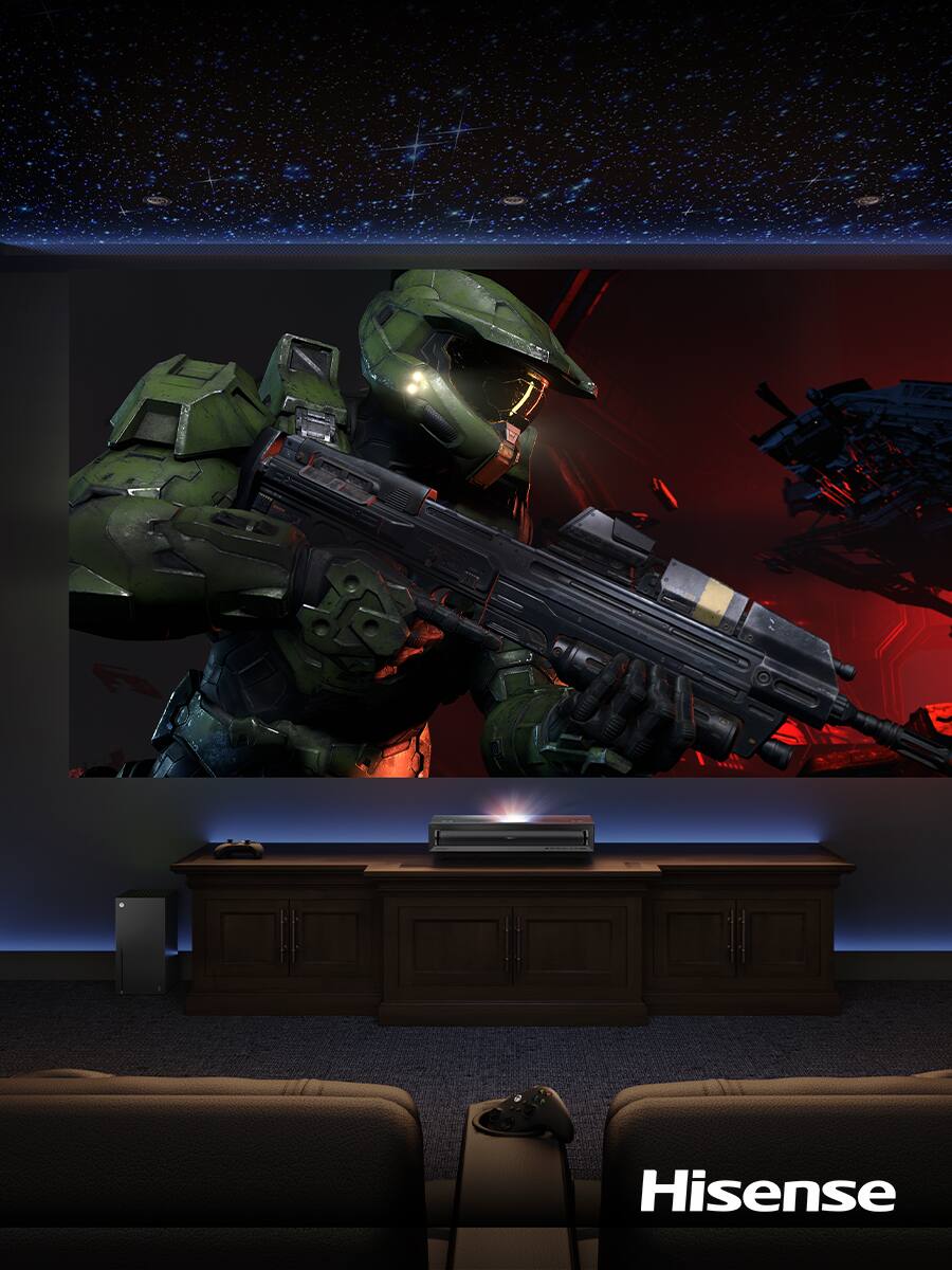 Alt View 19. Hisense - PX3-PRO Triple Laser UST Projector, 80"-150", 4K Google TV, IMAX Enhanced, Dolby Vision, 3000 Lumens, Designed for Xbox - Black.