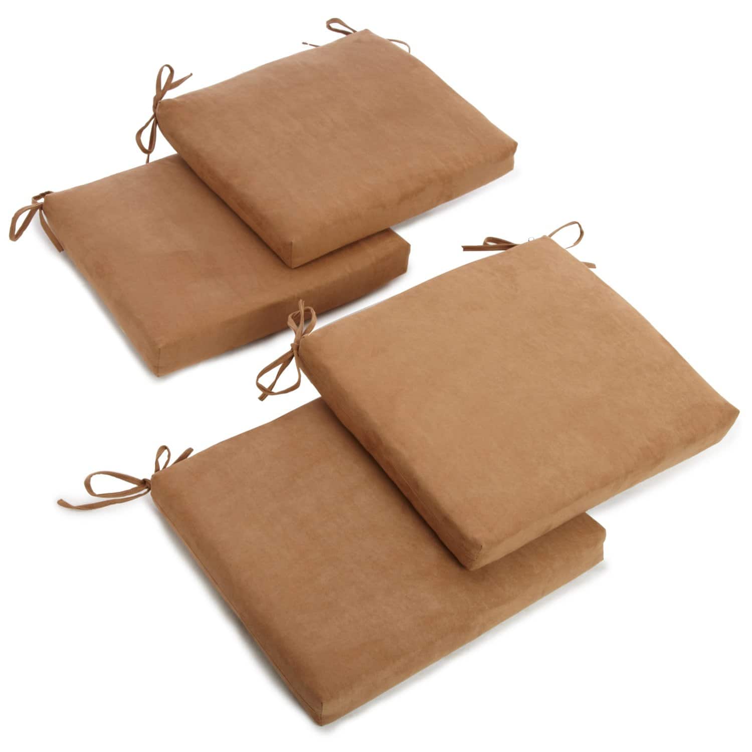 Blazing Needles - 20-inch by 19-inch Polyester Chair Cushion (Set of Four) - Saddle Brown price history on PriceWatchPro