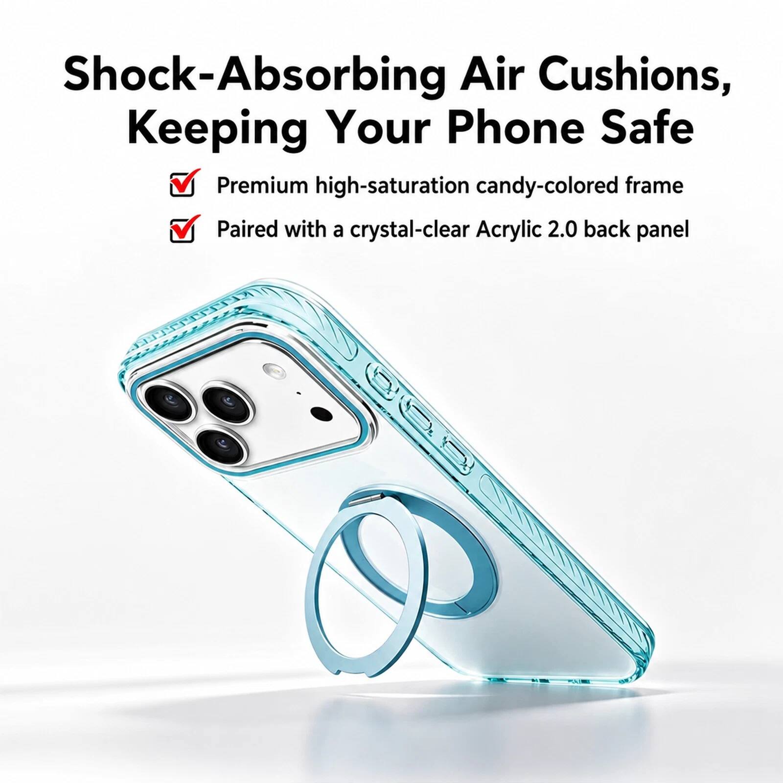 Shock-Absorbing Air Cushions, Keeping Your Phone Safe

- Premium high-saturation candy-colored frame
- Paired with a crystal-clear Acrylic 2.0 back panel