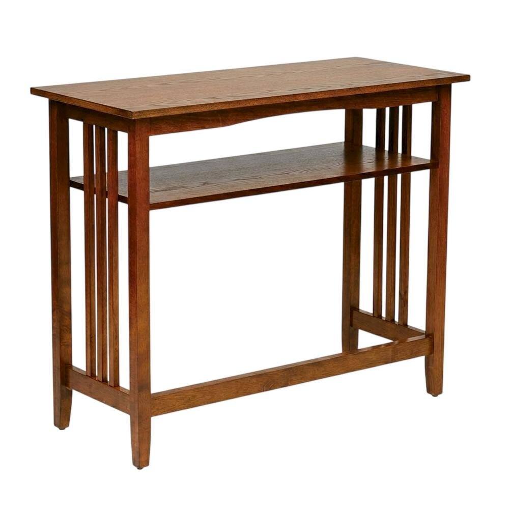Front. FurniFact - Wooden Foyer Console Table with Warm Finish and Sleek Design - Ash Finish.