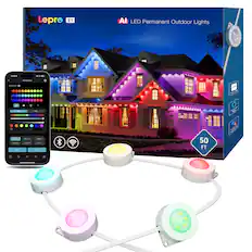 Lepre E1 Al LED Permanent Outdoor Lights 16.68 ft. ad - 3 > wring ng - - : Neove n2 - LT - : - I x I - - I - - - I 50 FT.