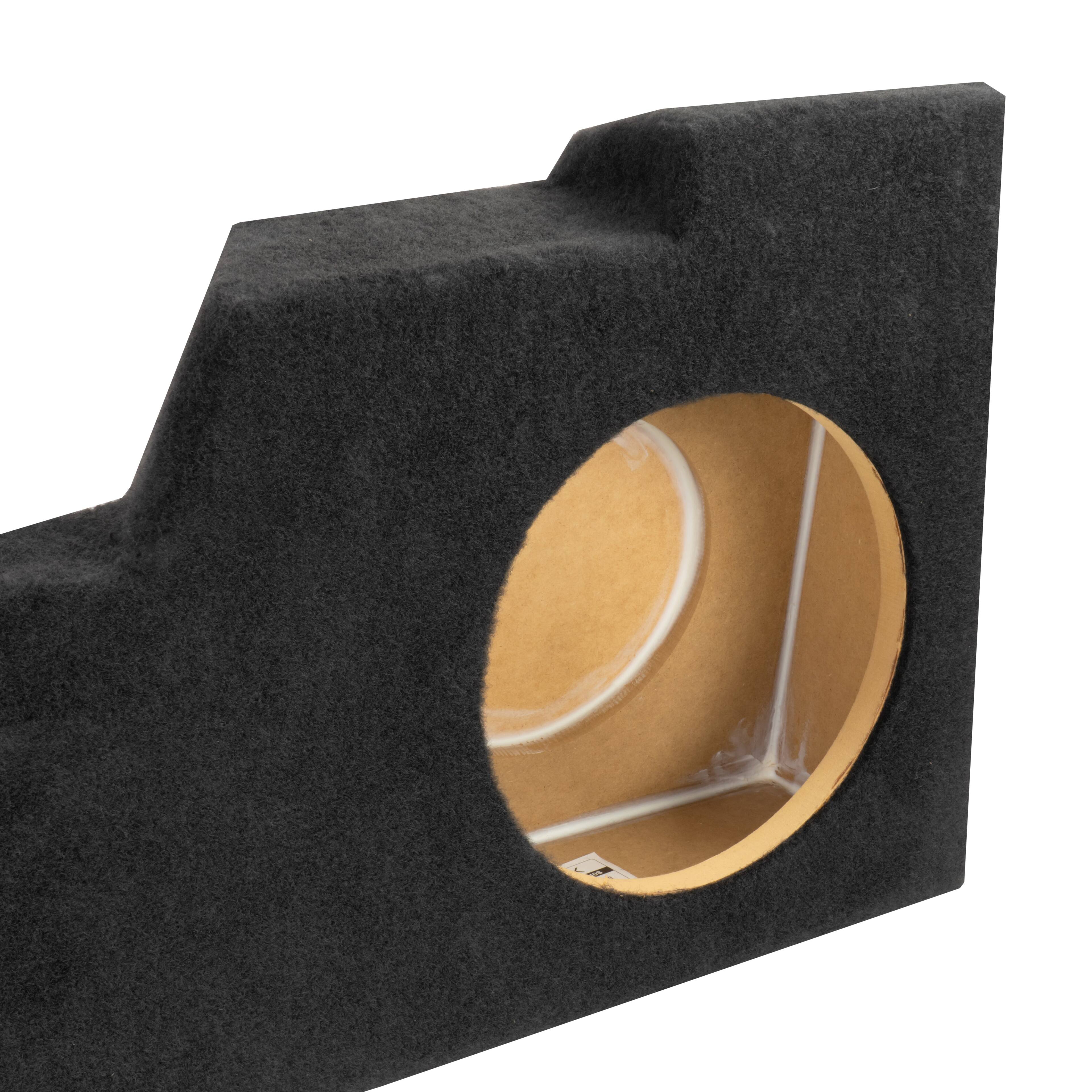 Left. NVX - VEGMSLVDCG3D10S Custom Fit Dual 10in Sealed Up-Firing Empty Sub Box for 2014-2018 Chevrolet Silverado/GMC Sierra Double.