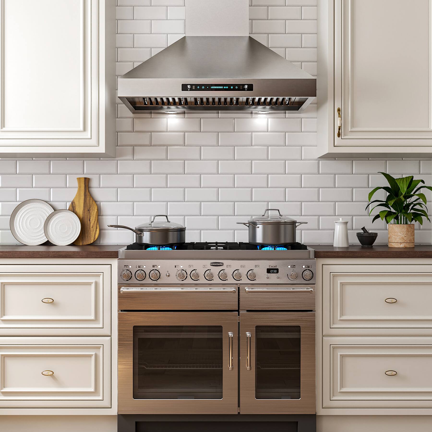 Alt View 1. Onefly - 36 inches - Convertible - Wall Mount Range Hood - Stainless steel.