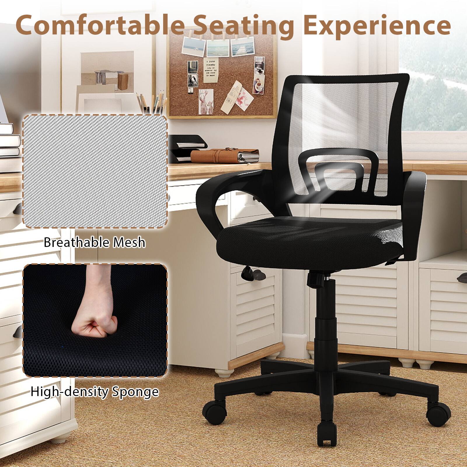Comfortable Seating Experience

Breathable Mesh

High-density Sponge