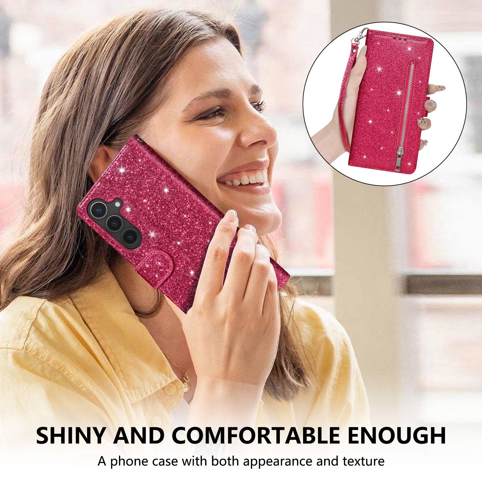 SHINY AND COMFORTABLE ENOUGH  
A phone case with both appearance and texture
