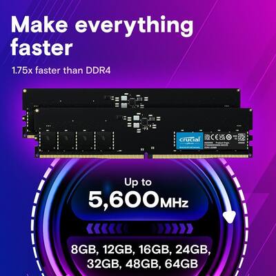 Micron Technology 8GB DDR5 SDRAM Memory Module Black - Best Buy Micron Technology 8GB DDR5 SDRAM Memory Module Black - Best Buy