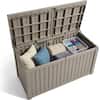 Front. Yardgrace - 220 Gallon Outdoor Storage Box, Resin Waterproof UV-Resistant Deck Box, Reinforced Stability for Patio, Garden - Brown.