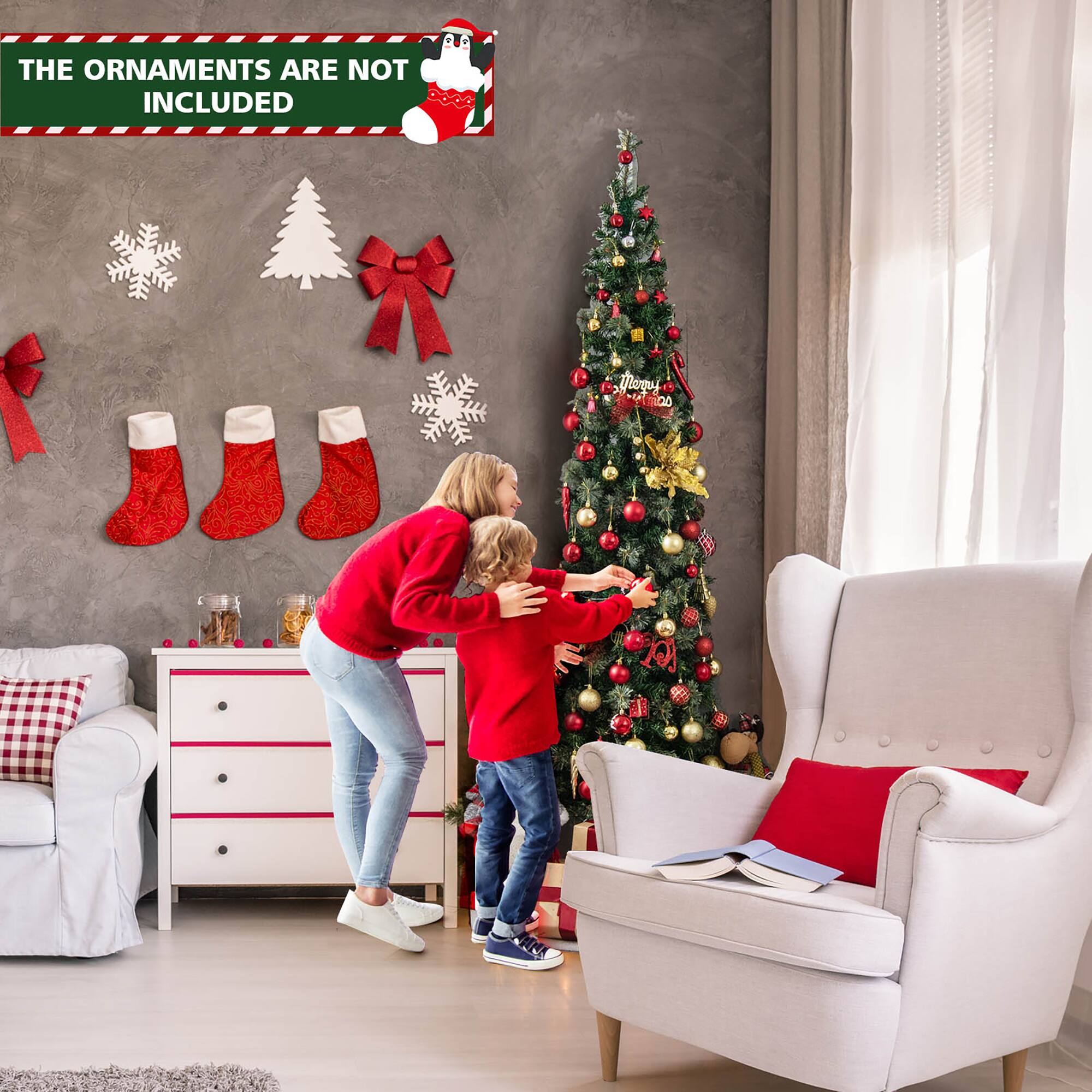 The ornaments are not included.