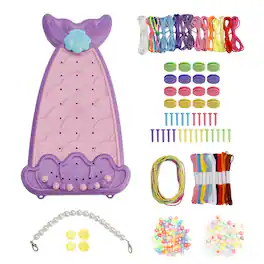 Topteng - Bracelet Making Kit for Kids - Create 8 Bracelets, Complete DIY Craft Set, Pink, Perfect Gift - Purple
