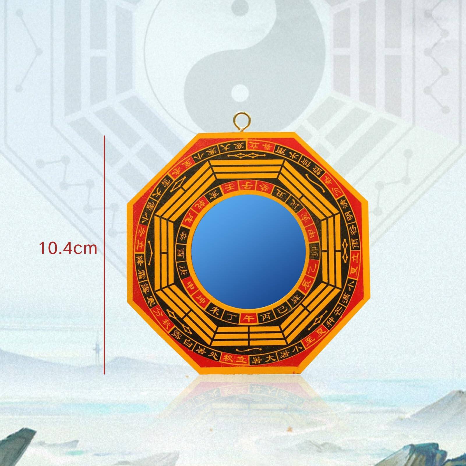 Alt View 1. Hanke - 2pc 4" Bagua Mirrors Concave Convex Outdoor Feng Shui Protection Trigram Shield - Default.