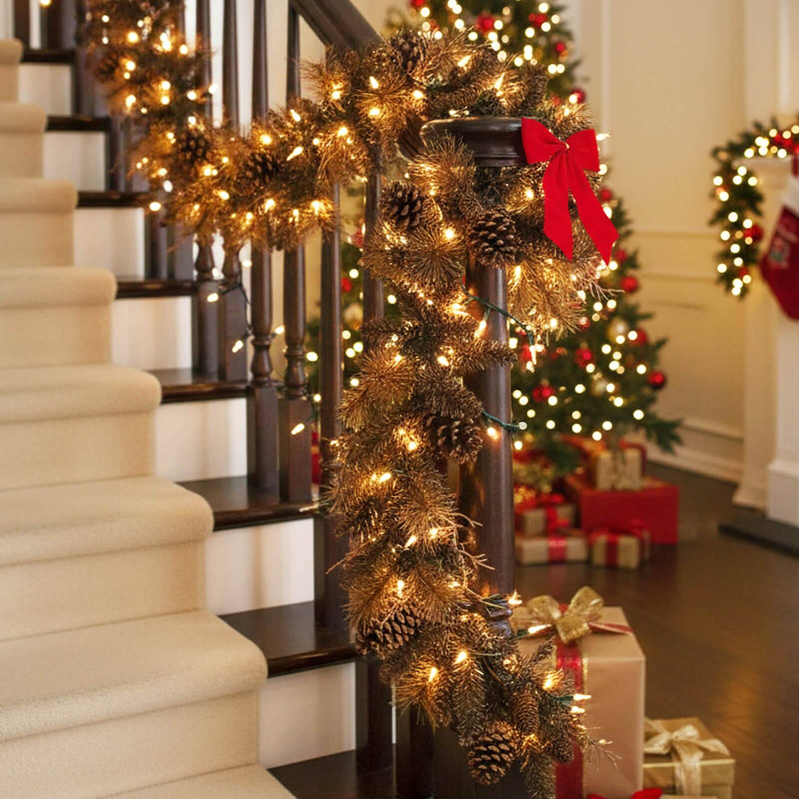 Alt View 3. Costway - Costway 9FT Artificial Christmas Garland with 140 PVC & Pine Needles, Pine Cones - Brown.