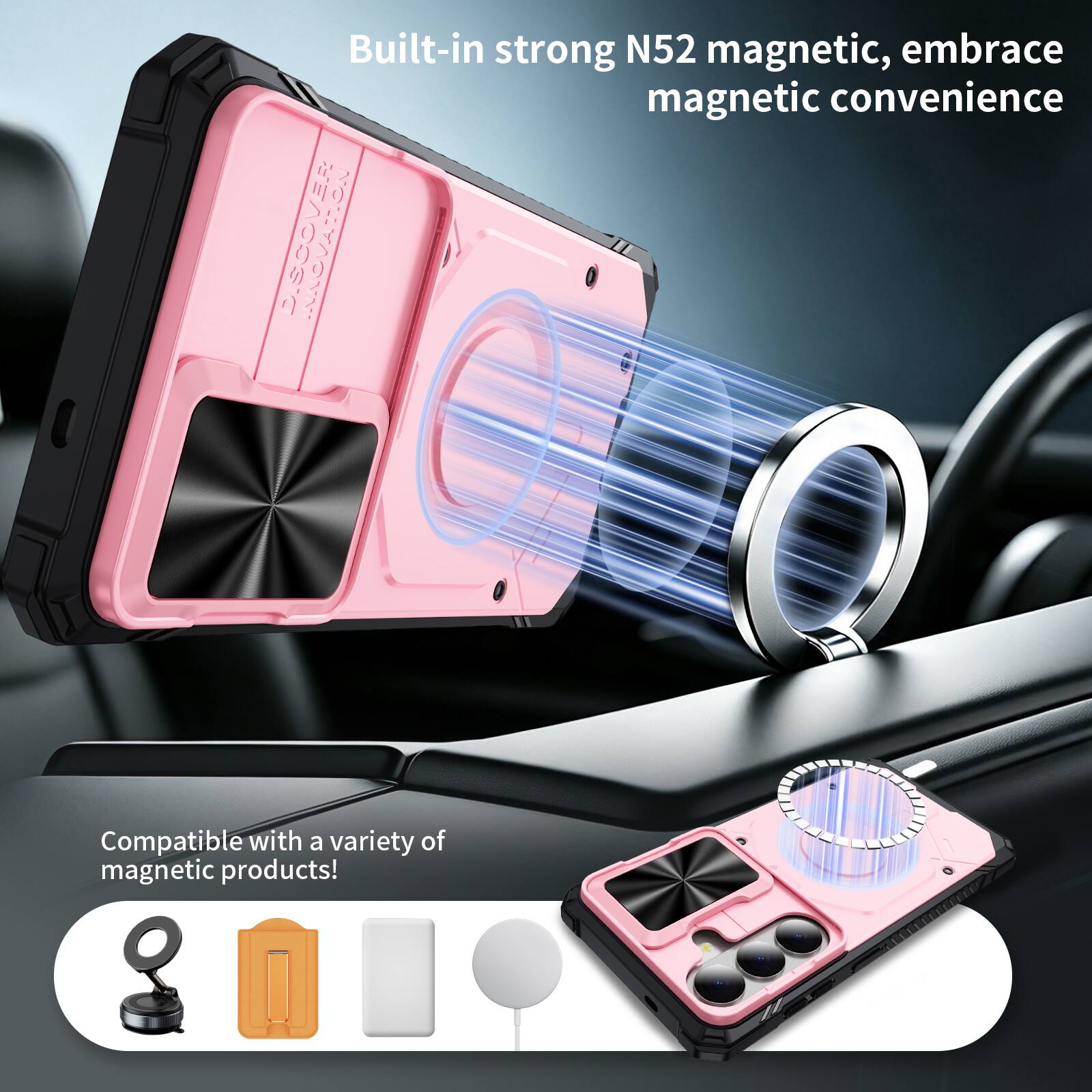 Built-in strong N52 magnetic, embrace magnetic convenience. Compatible with a variety of magnetic products!