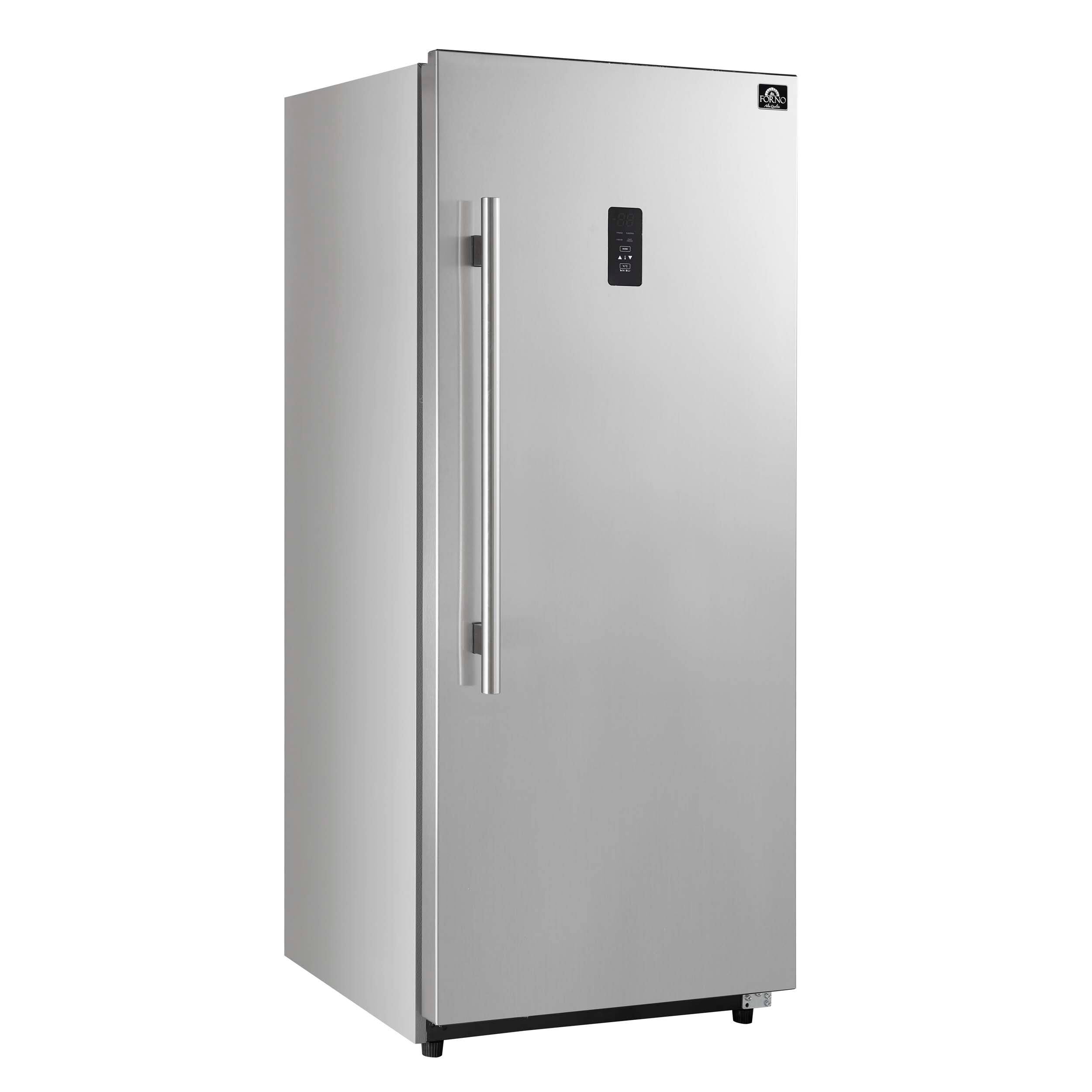 Left. Forno Appliances - Fortezza 14 Cu. Ft. Right-Swing Convertible Refrigerator/Freezer - Stainless steel.
