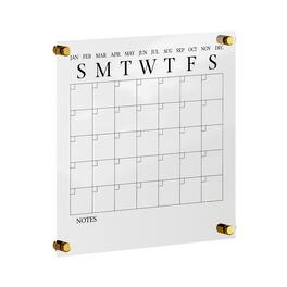 Martha Stewart - Grayson Premium Acrylic Wall Calendar - Clear/Black