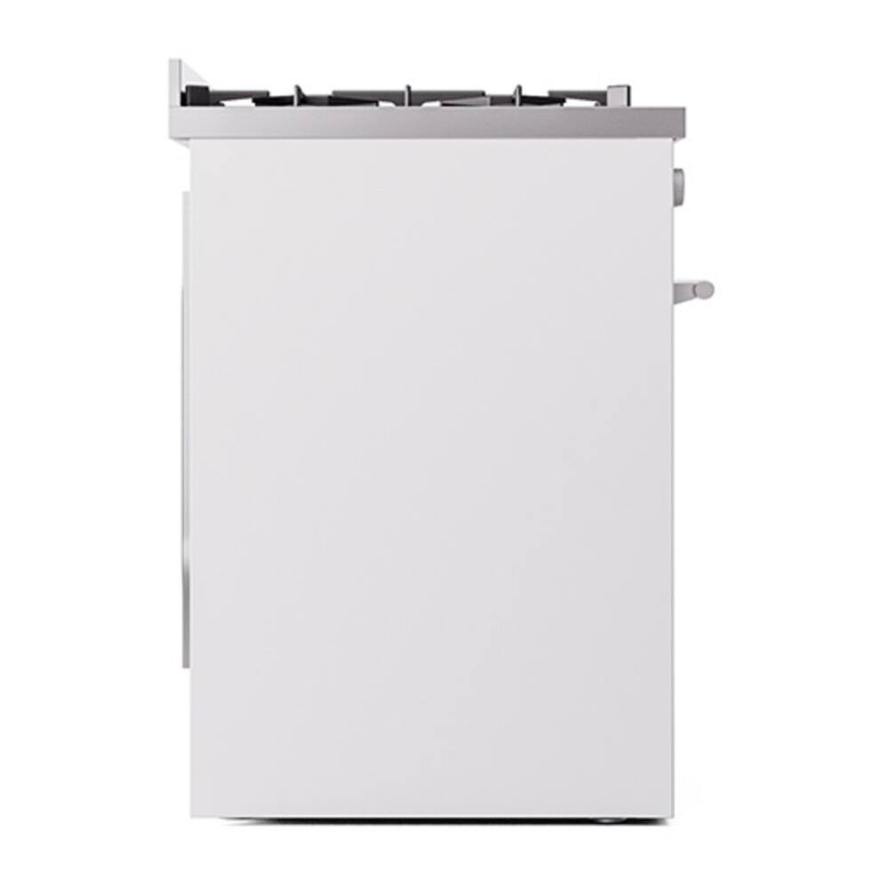 Alt View 3. ILVE - ILVE Professional Plus II Series 30 in. Dual Fuel Range with 5 Sealed Burners (Natural Gas, Satin Trim) - White.