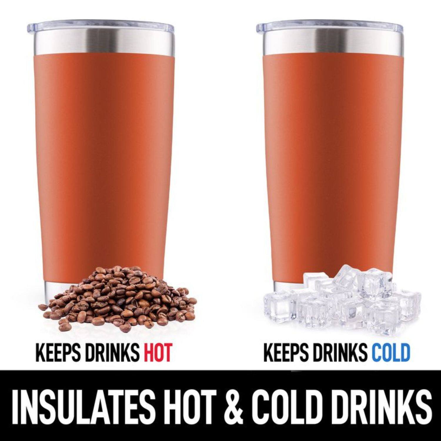 KEEPS DRINKS HOT  
KEEPS DRINKS COLD  
INSULATES HOT & COLD DRINKS
