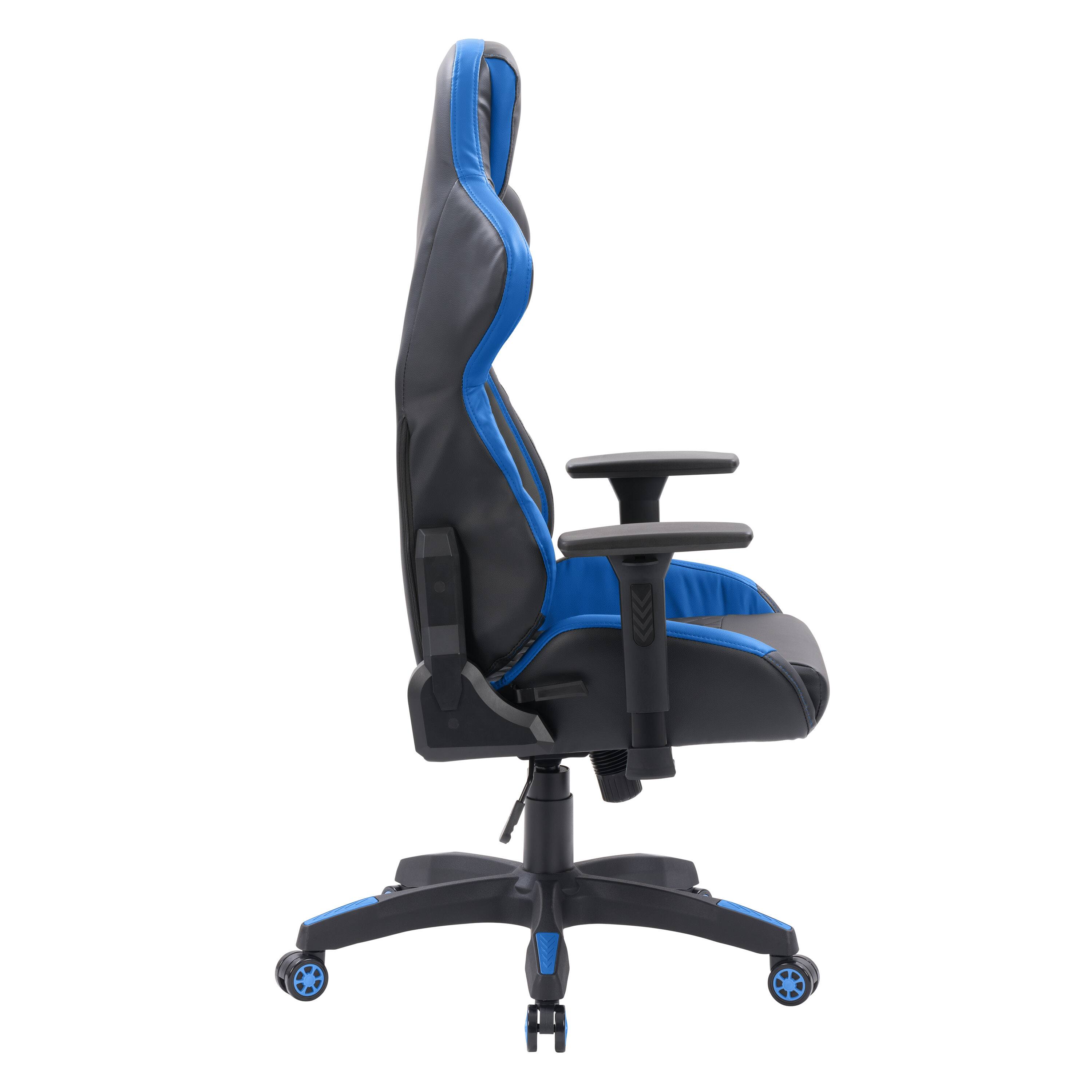Alt View 12. CorLiving - Nightshade Gaming Chair - Black and Blue.