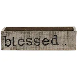 BreeBe - Distressed Wooden Blessed Box - Brown, Black