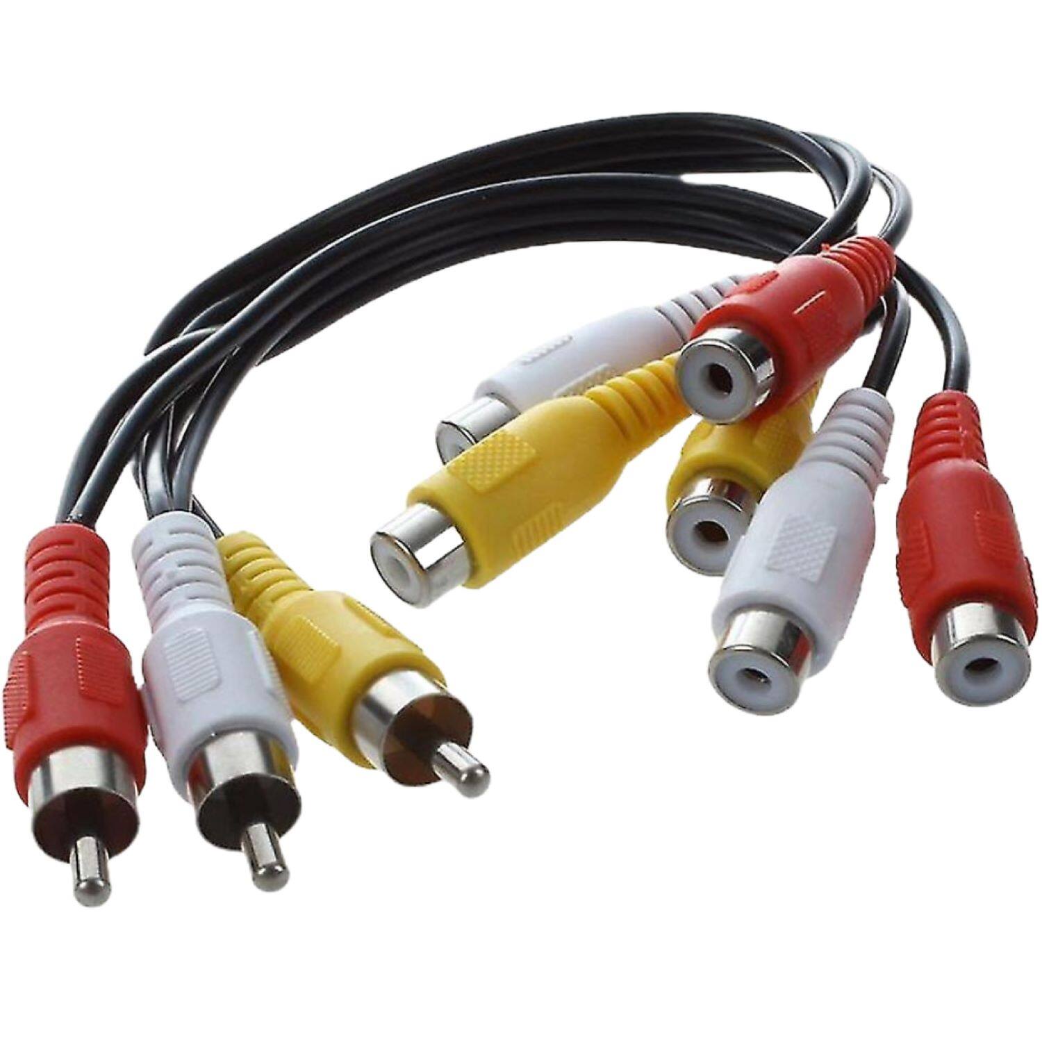Front. Sanoxy - Sanoxy 3 RCA Male Jack To 6 RCA Female Splitter Audio Video AV TV DVD Adapter Cable - Black.