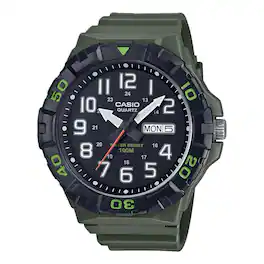 Casio - Men's Oversized Sport Watch with Green Dial - MRW-210H-3AV - Black