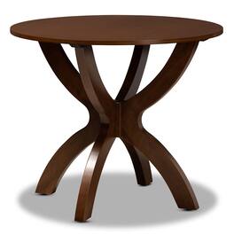 Baxton Studio - Tilde Modern and Contemporary Finished 35-Inch-Wide Round Wood Dining Table - Walnut