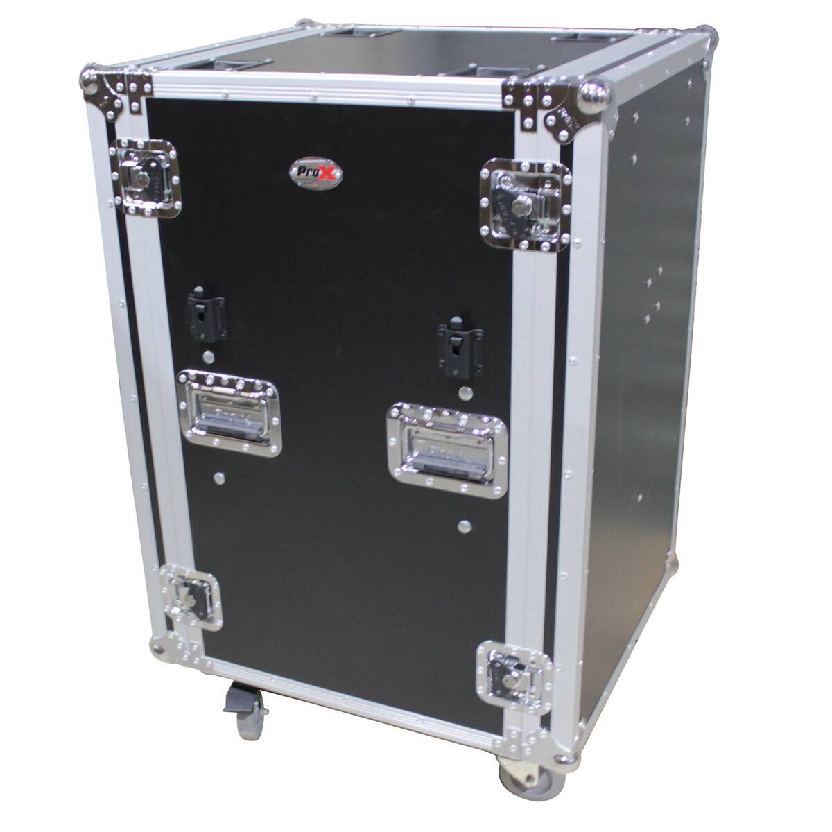 Alt View 4. ProX - ProX T-14RSP24WDST 14U Vertical Shockproof Amp/Rack Case with Dual Side Tables & 4 Casters, 24" Rail to Rail.