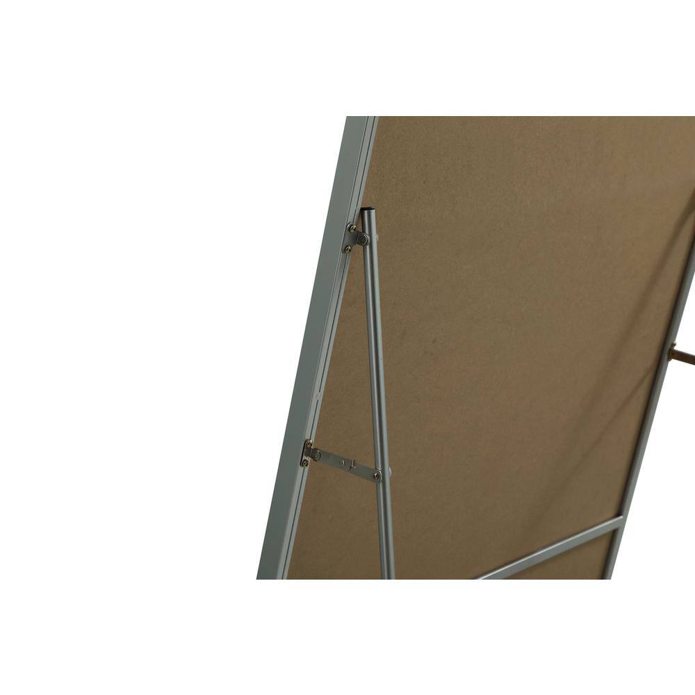 Back. Elegant Decor - Metal Frame Arch Full Length Mirror 35x66 Inch in Silver - Silver.