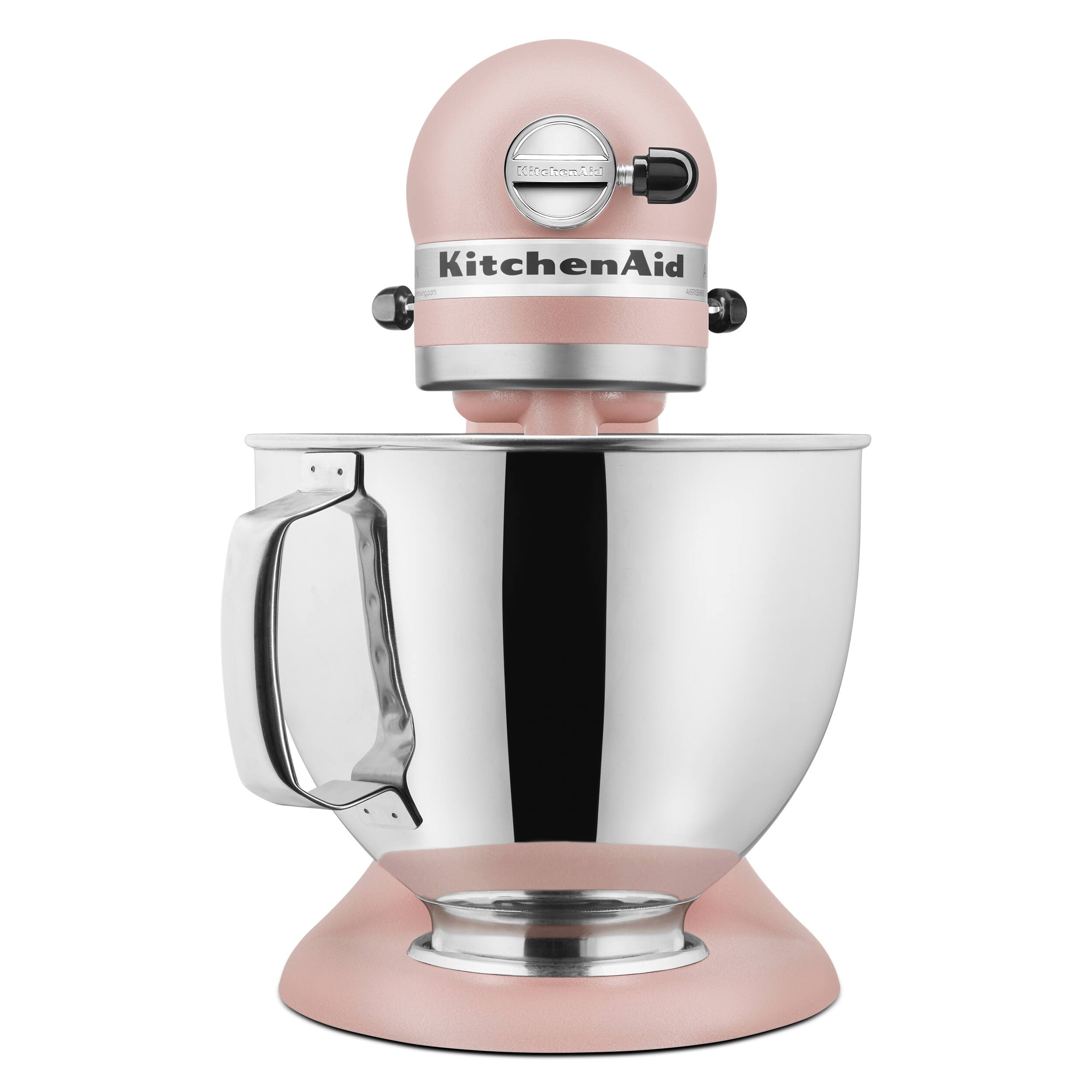 Left. KitchenAid - KitchenAid Artisan Series 5 Quart Tilt-Head Stand Mixer - KSM150PSFT - Feather Pink.