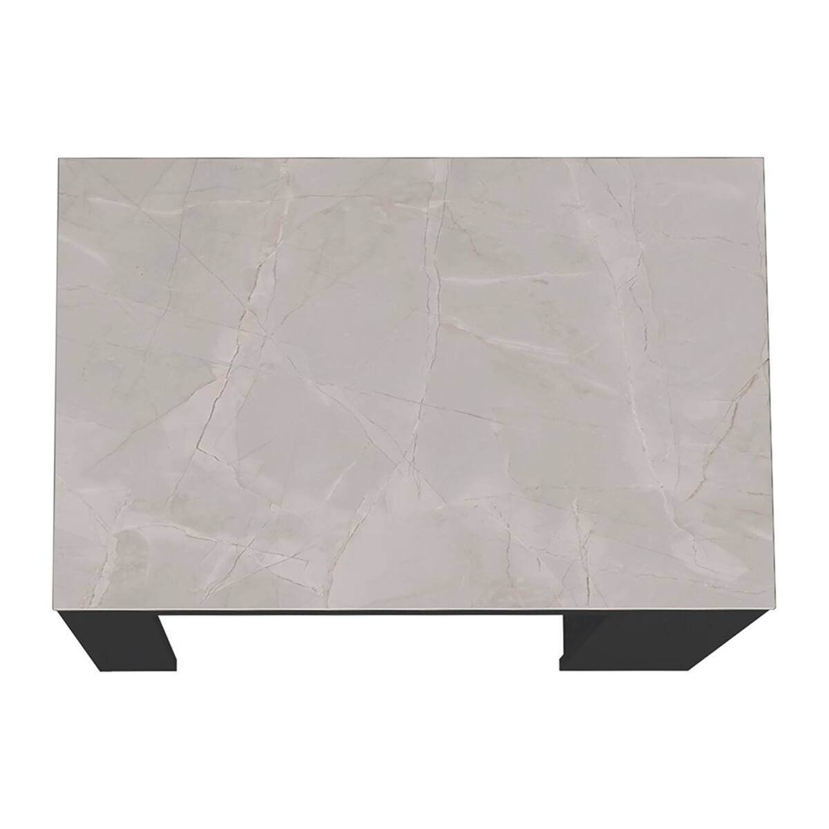Alt View 1. Loheer - Loheer Kitchen Island with 3-Side Shelves 36 Inch High Kitchen Bar Table White and Ibiza Marble - Multicolor.
