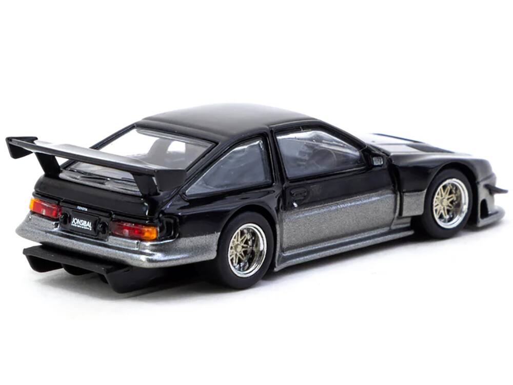 Alt View 2. Tarmac Works - Toyota Sprinter Trueno AE86 Widebody RHD "Jonsibal Designworks" Black & Gray Metallic 1/64 Diecast Model by Tarmac Works.