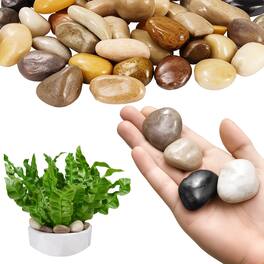 VEVOR - Natural River Rocks, 1-2 inch 15 lbs, Decorative Multi-Color Pebble Stones, Smooth & Polished Garden Landscaping Stones - Natural Color