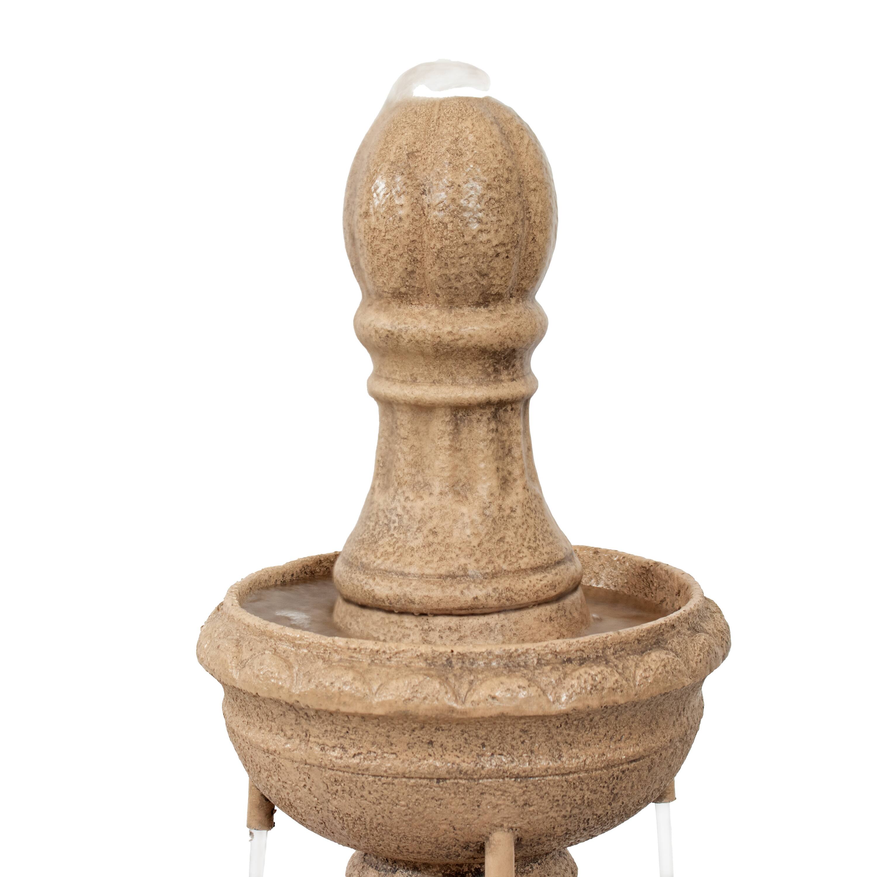 Alt View 9. Sunnydaze - Cyprus 3-Tier Polyresin Outdoor Fountain - Eggshell.